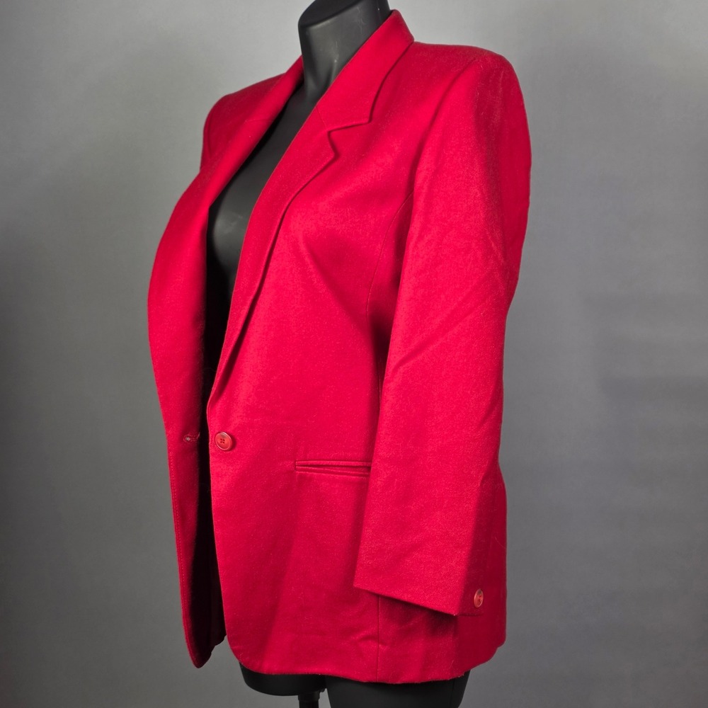 Pendleton Red Virgin Wool Blazer Jacket Size 12 M… - image 2